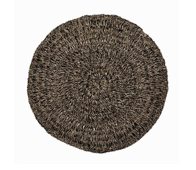 Seegras Teppich schwarz rund 100cm