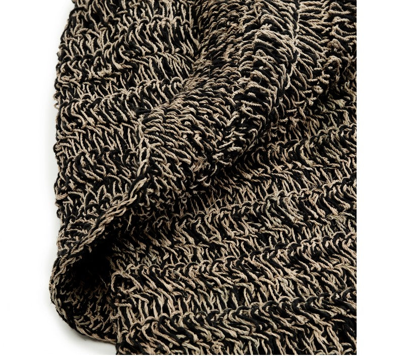 Seegras Teppich schwarz rund 100cm