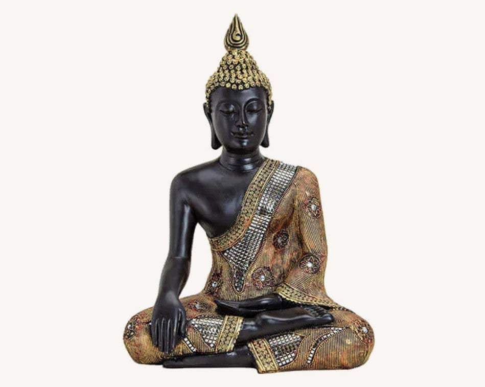 Buddha Figur Poly sitzend 45cm