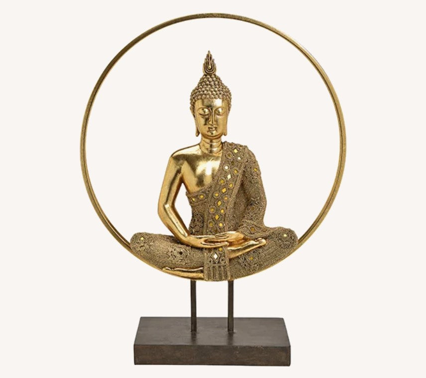 Budda Aufsteller Gold aus Metall