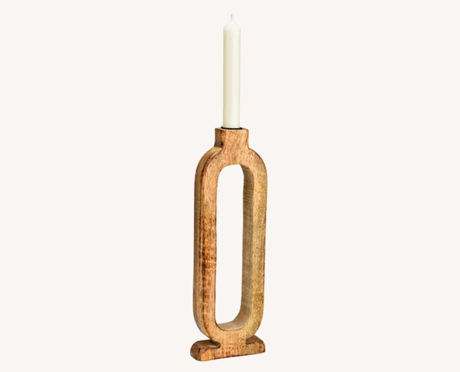 Großer Kerzenständer aus Mangoholz 30cm