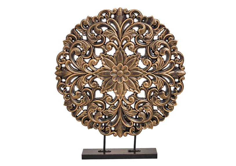 Runder Ornament Aufsteller aus Holz 40cm