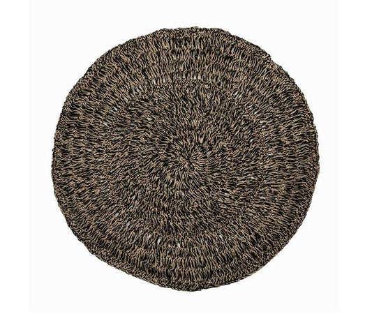 Seegras Teppich schwarz rund 100cm