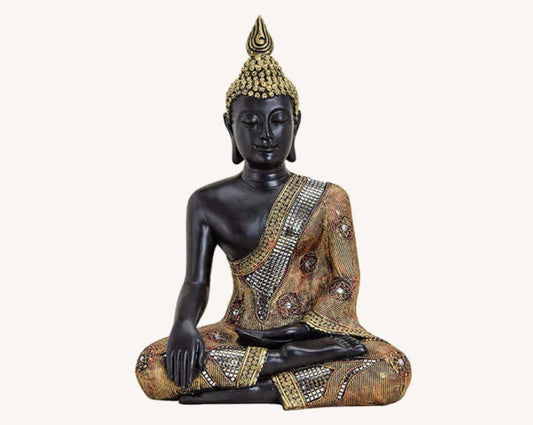 Buddha Figur Poly sitzend 45cm