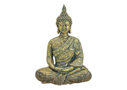 Buddha Figur sitzend gold-antik 65cm