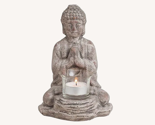 Buddha mit Kerze Keramik