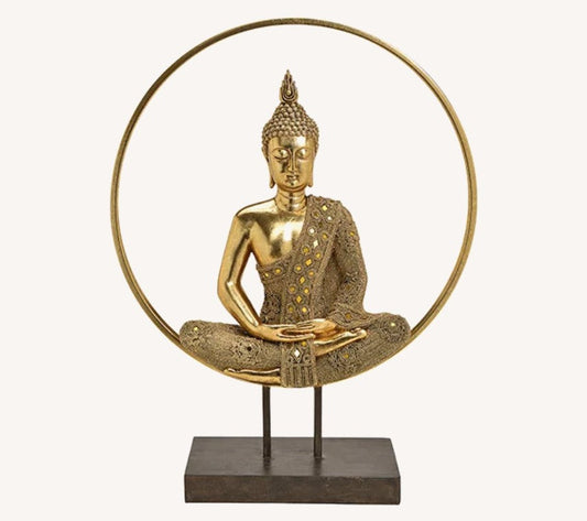 Budda Aufsteller Gold aus Metall