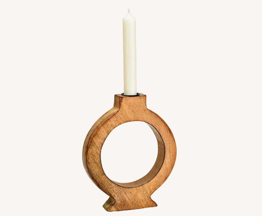 Kerzenständer Massivholz Mango rund
