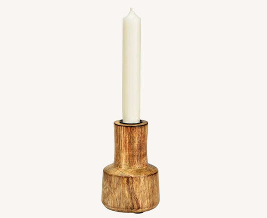 Kerzenständer aus Massivholz Mango