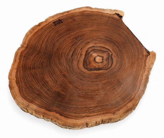 Schneidbrett Massivholz Baumscheibe Teakholz 35cm