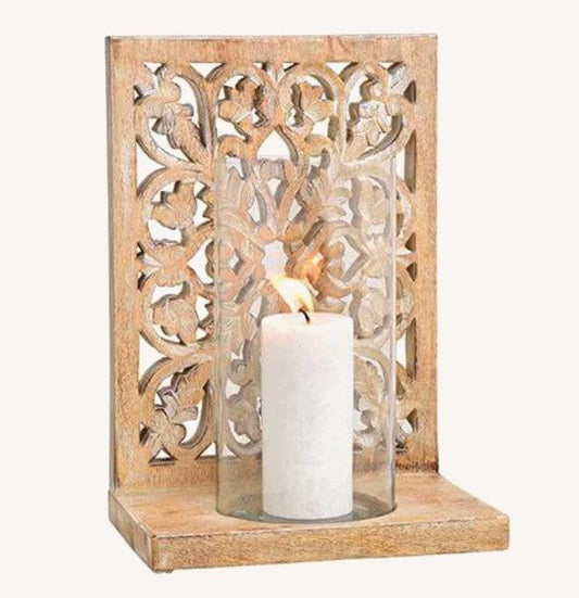 Deko Windlicht Mangoholz Boho